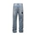 Men's Clothing High Street Fashion Slightly Flared Pants Type Split Patchwork Jeans Overalls_viptrois.com