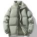 Men's Winter Padded Jacket Warm Thickened Polyester Coat Stand Collar Casual Streetwear_viptrois.com