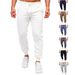 Spring And Autumn New Men's Solid Color Casual Sports Running Pants With Drawstring Elastic Waist Leggings_viptrois.com