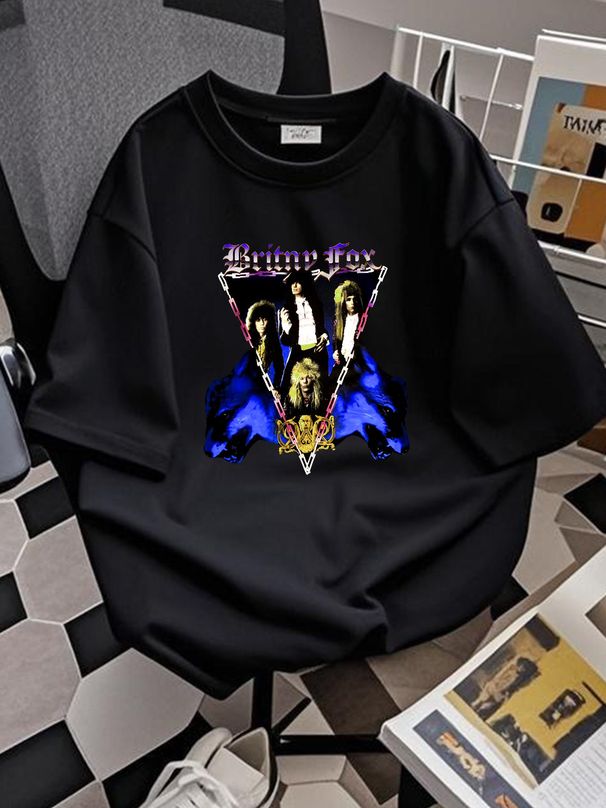 VTG 88 Britny Fox T Shirt Homme Top For Everyday Wear Graphic Unisex Fashion Stretched Slightly Stylish Designer Clothes Comfortable Streetwear_viptrois.com