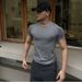 Seamless Jacquard Sports Short Sleeve Solid Color Quick-Drying Training Half Sleeve Fitness Elastic Slim Fit Crew Neck Top T-Shirt_viptrois.com