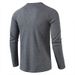 2023 Autumn And Winter European And American Men's Clothing Henry Collar Long-sleeved T-shirt, Foreign Trade Men's Shirt Waffle T-shirt Bottoming_viptrois.com