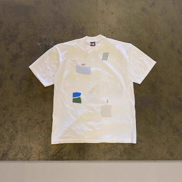 Men's Clothing Heavyweight Pure Cotton Style Oversized T-Shirt For Couples Loose Short-Sleeved Unisex T-Shirt Style Print_viptrois.com