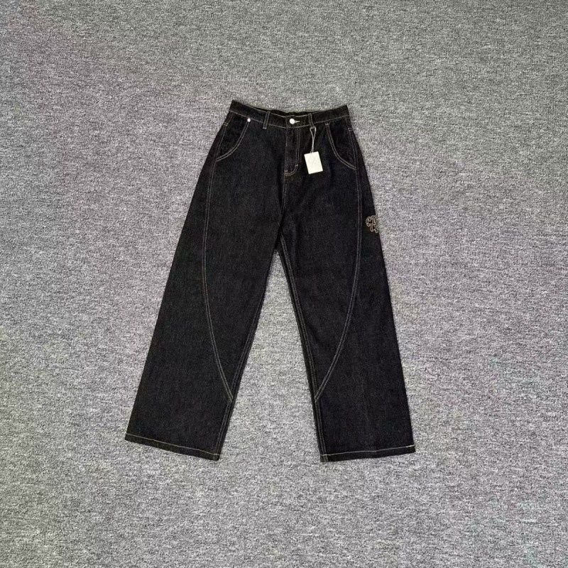 Loom 25 New Foreign Trade Mertra Embroidered Denim European And American Trendy Brand Casual Versatile Retro Straight Flared_viptrois.com