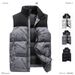 Cotton Vest For Men 2024 Autumn Winter New Youth Urban Trendy Patchwork Casual Stand Collar Sleeveless Jacket Men's_viptrois.com