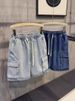 Men's Summer Thin Denim Shorts Loose Fit Cargo High Street Straight Leg Elastic Waist Mid-Length Trendy Brand Clothing_viptrois.com