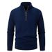 Pure 2025 Cross-Border Clothing European Size New Solid Color Thickened 's Stand Collar Half-Zip Slim Fit Knitted Sweater_viptrois.com