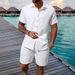 Men's Clothing Casual Shirt Short Sleeved Beach Pants Suit_viptrois.com