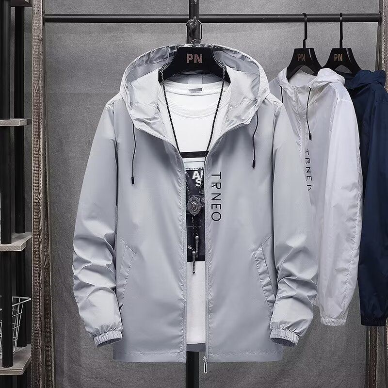 Men's Clothing Lightweight Sun Protection Hoodie Jacket UPF 50+ UV Blocking Breathable Quick-Dry For Outdoor Sports Summer Wear (White, Gray, Blue)_viptrois.com