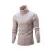 1 Cross-Border Source European And American New High-Neck Men's Solid Color Twisted Sweater Youth_viptrois.com
