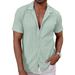 Men's Clothing Cool Shirt Casual Knitted Sweater Hollow Breathable Short Sleeved Lapel Fashionable Shirts_viptrois.com