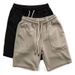 Men's Clothing Men's Knitted Sports Shorts Casual Japanese Retro Style Drawstring Loose Five Point Pants Trendy_viptrois.com
