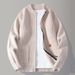 Men's Heavyweight Zip-Up Knit Sweater – Vintage-Inspired Oversized Cardigan (Classic Solid Color, Casual Layering Essential)_viptrois.com
