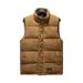 Men's Corduroy Vest Stand Collar Slim Fit Winter Warm Casual Layering Waistcoat With Side Pockets_viptrois.com