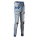 Men's Clothing Denim Capital American High Street Ripped Jeans Men's Small Straight Jeans Men's Light Blue Jeans Men_viptrois.com