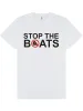 MENS WOMENS STOP THE BOATS Funny Political T-Shirt Mens Womens Tees Top Anti-Illegal Immigration Statement / Tee_viptrois.com