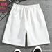 Men's Summer Casual Sports Shorts Simple Style Loose Trendy Five Point Pants Solid Color_viptrois.com
