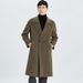 Luxury Double-Faced Cashmere Overcoat For Men – Knee-Length Wool Blend, Double-Breasted & Slim-Fit Windproof Design (Black/Storm Blue/Mocha Brown)_viptrois.com