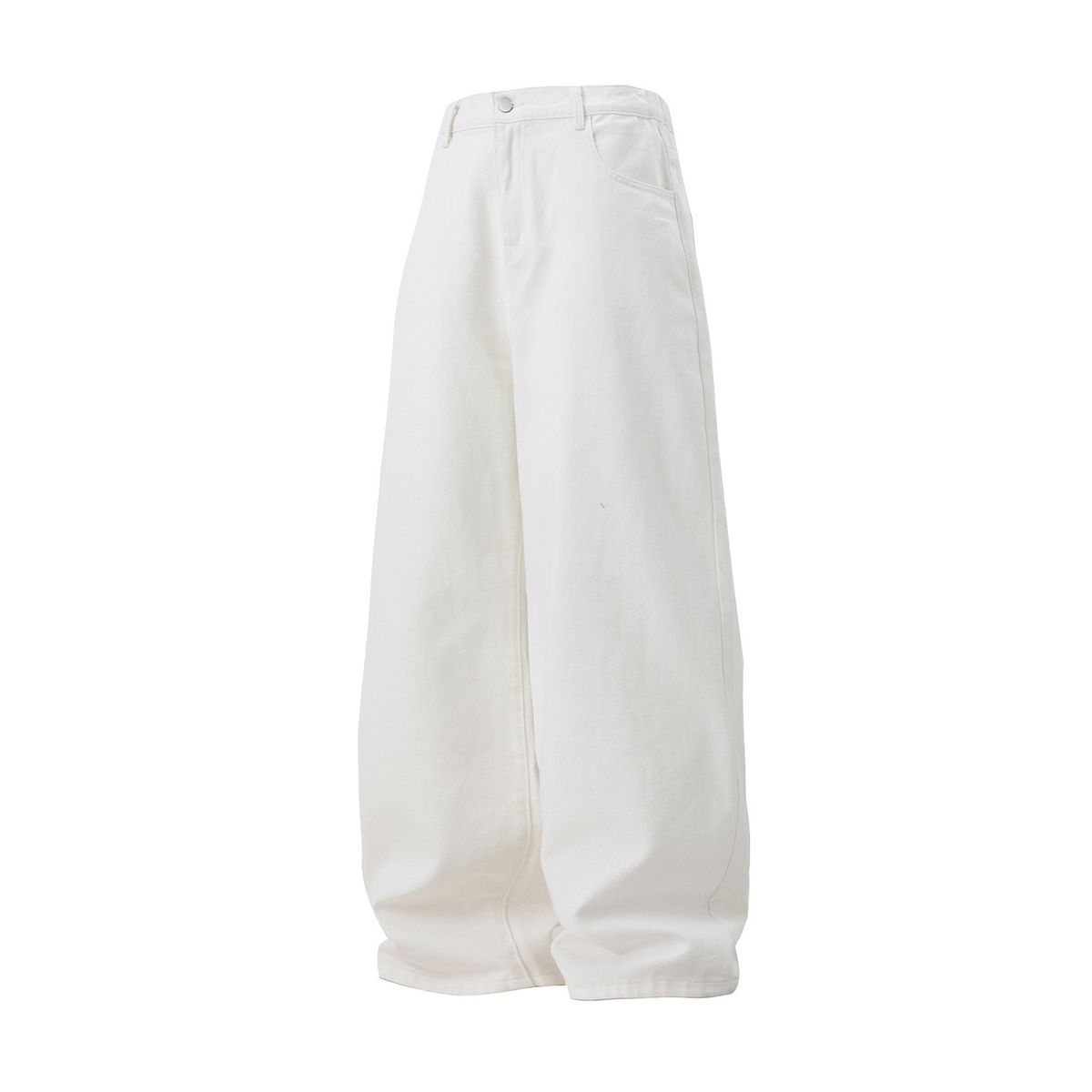 Men's Clothing Retro Textured Pure Cotton Silhouette Scimitar Pants Men's Autumn New Straight Loose Split Design Trendy Brand Casual Trousers_viptrois.com