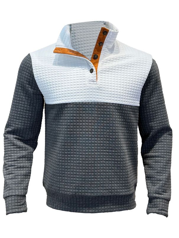 Men's Casual Color Block Polyester Zip-Up Hoodie Lightweight Outdoor Sportswear For All Seasons_viptrois.com