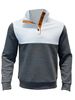 Men's Casual Color Block Polyester Zip-Up Hoodie Lightweight Outdoor Sportswear For All Seasons_viptrois.com