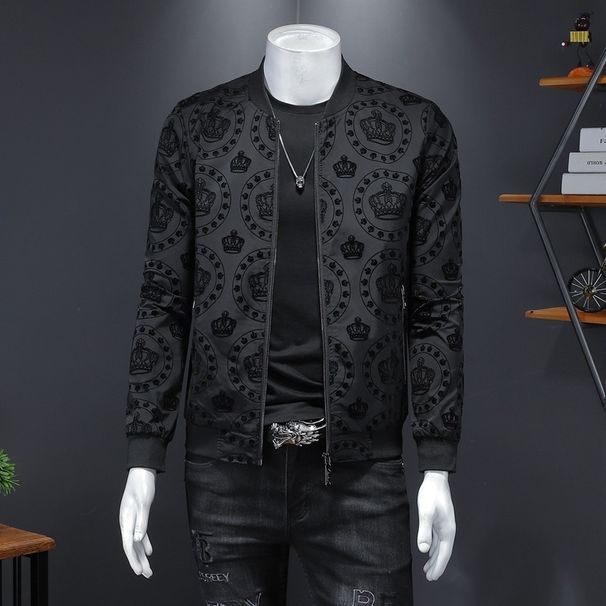 Loom 2023 Autumn New British European Fashion Brand Plus Size Men's Korean Style Baseball Collar Jacket Coat_viptrois.com