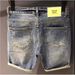 Men's Heavyweight Denim Shorts Trendy Brand High Quality Classic Style Slim Fit Straight Leg Summer Five Point Pants_viptrois.com
