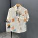 Summer Men's Thin Short Sleeve Shirt Versatile Casual Floral Print Top For Youth Personalized Style_viptrois.com