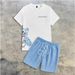 Breathable Cotton Casual Short Sleeve T-Shirt & Shorts Set For Men - Lightweight Summer Outfit, Gym & Streetwear_viptrois.com