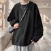 Men's Long Sleeve Jacquard Texture T-Shirt Loose Fit Casual Pullover For Spring & Autumn_viptrois.com