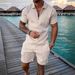 Men's Clothing Printed Polo Shirt Set Lapel Collar Short Sleeve Pullover Casual T Shirt_viptrois.com
