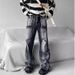 2025 American Lumberjack Jeans Men's Vibe Niche Design Raw Edge Loose Straight Casual Mopping Trousers Men_viptrois.com