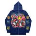 Hoodie Sweatshirt Gothic High Street Full Zipper Oversized Unisex Streetwear Y2 Jacket_viptrois.com