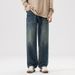 Lyocell Sky Jeans For Men Spring/Summer Thin, Loose, Straight, Large, Ice Silk Drop, Wide Legs, Long Pants Trendy_viptrois.com