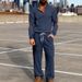 Men's Corduroy Sweatshirt Set Henry Button Loose Workwear Outdoor Commuter Autumn Winter New Arrival_viptrois.com