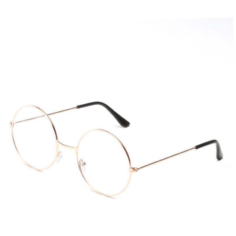 Retro Women's Small Round Frame Literary Glasses, Radiation Men's Flat Mirror, Round Flat Mirror, Street Stall Supply, Simple And Light_viptrois.com