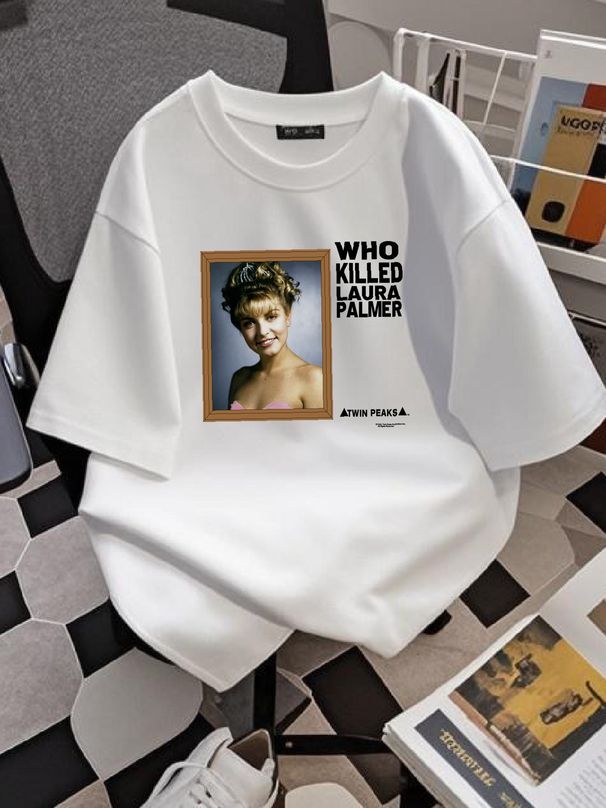 Vintage 90s Twin Peaks Who Killed Laura Palmer Shirt Small Stylish Stretched Slightly Casual Fashion Streetwear Summer Graphic_viptrois.com