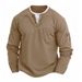Men's T Shirt Fake Two Piece Double Layer Henry V Neck Fashion Stitching Large Size Bottoming Shirt Pocket Men's Long Sleeved T_viptrois.com