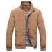 Men's Big & Tall Breathable Zippered Jacket Lightweight Casual Stand Collar Windproof Polyester Woven Coat for Spring Autumn Daily Wear M-6XL_viptrois.com
