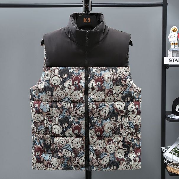 Trendy Quilted Puffer Vest For Teens & Young Adults – Oversized Winter Sleeveless Jacket With Floral & Checkered Prints_viptrois.com