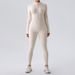 LazyZoom Zipper Bare Sensation Long Sleeve Yoga Jumpsuit For Women Sports Fitness Training Dance One-Piece Tight-Fitting Outfit_viptrois.com