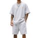 Men's Clothing Men's Summer Loose Heavy Terry Ins Trend Leisure Sports Short Sleeved Shorts Suit_viptrois.com