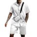 Men's Clothing Sports Suit Casual Loose Shirt Short Sleeved Shorts Summer Fashion Casual Two Piece Suit_viptrois.com