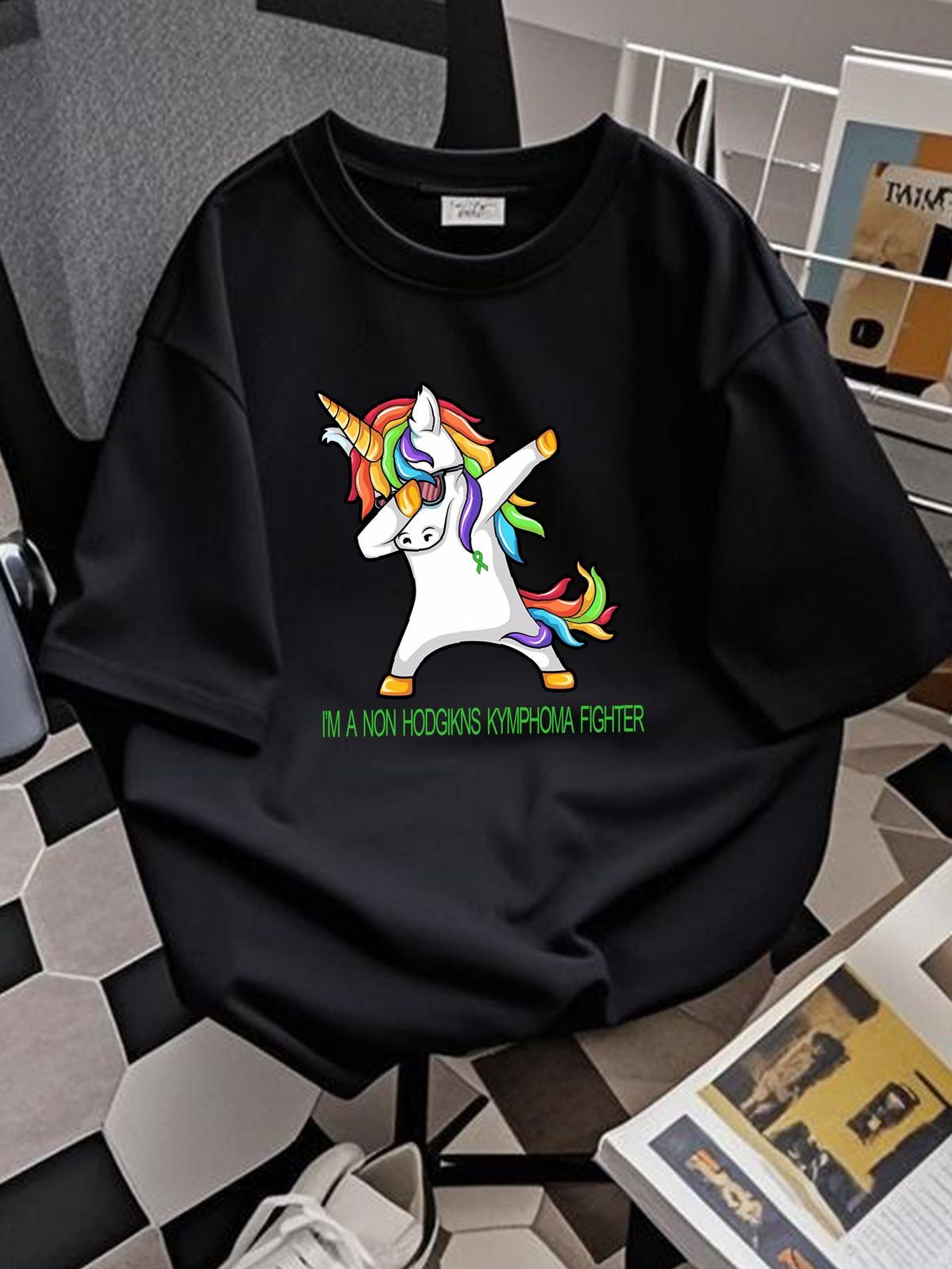 Im A Non-hodgkins Lymphoma Fighter Tee T-Shirt Fashion Unisex Breathable Soft Top For Everyday Wear Versatile Summer Stretched Graphic Homme_viptrois.com