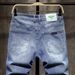 Men's Light Blue Denim Shorts Shorts Loose Straight Plus Size Large Pants Fat Guy Pants Mid-Length Pants_viptrois.com