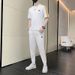 Men's Clothing Summer High End Casual Suit For Men New Loose Ice Silk Short Sleeved Shorts Printed Outfit A Set Of Men's Clothing_viptrois.com