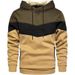 Men's Clothing Men's Color Block Hooded Sweatshirt | Casual Pullover Sportswear | Loose Fit Long Sleeve Zip-Up Hoodie For Spring & Autumn_viptrois.com