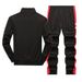 Men's Running Tracksuit Set | Zip-Up Hoodie & Joggers | Lightweight Polyester | Gym To Streetwear (Black/Navy/Light Gray)_viptrois.com