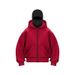 Unisex Zip-Up Hooded Sweatshirt - Lightweight Casual Pullover With Double Hood For Autumn & Winter (Black/White/Gray/Red)_viptrois.com