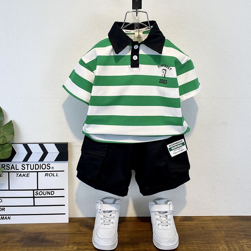 Kids’ Clothing New Style Stylish Children's Summer Street Polo Shirts Thin Short Sleeved Clothes_viptrois.com